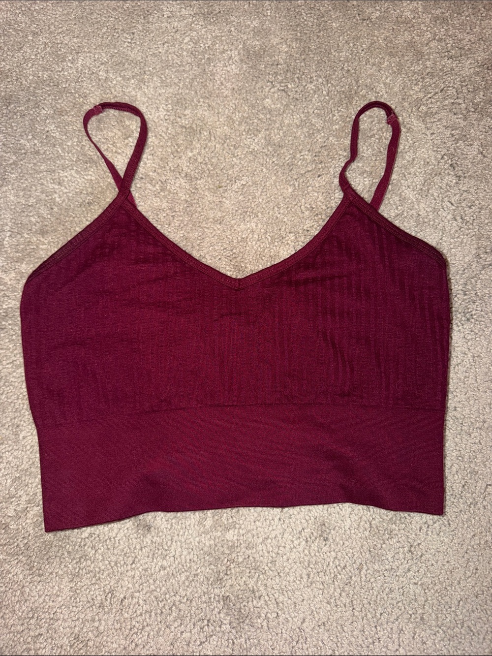 Fabletics Burgundy Seamless Light-Support Sports Bra